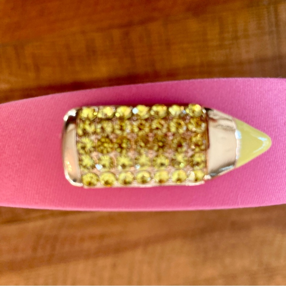 NEW Piper K Pink Fabric Headband w/ Yellow Green Blue Pink Rhinestone Pencils - Picture 5 of 7
